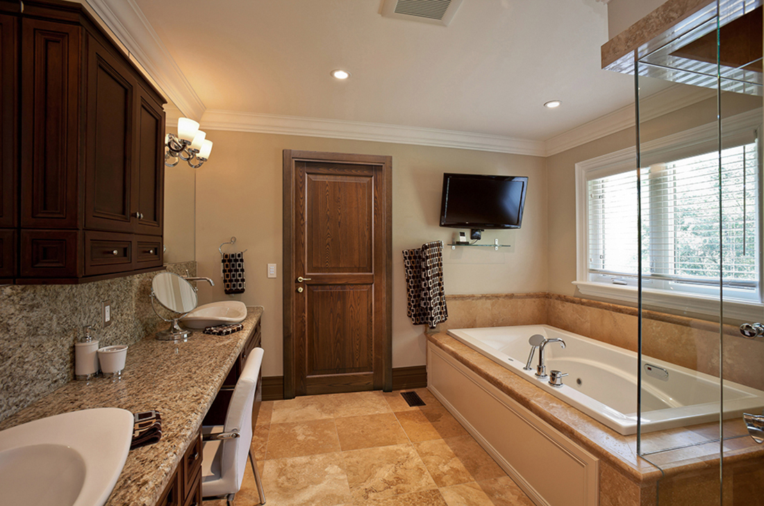 Master bathroom in a new luxury house